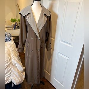 Vintage 90s Nuage Hooded Trench Longline Jacket Size 10